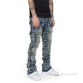 Multi-pocket Washed Men Pantalones Jeans